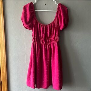 Altar’d State Berry Happily Ever After Puff Sleeve Dress Size Medium